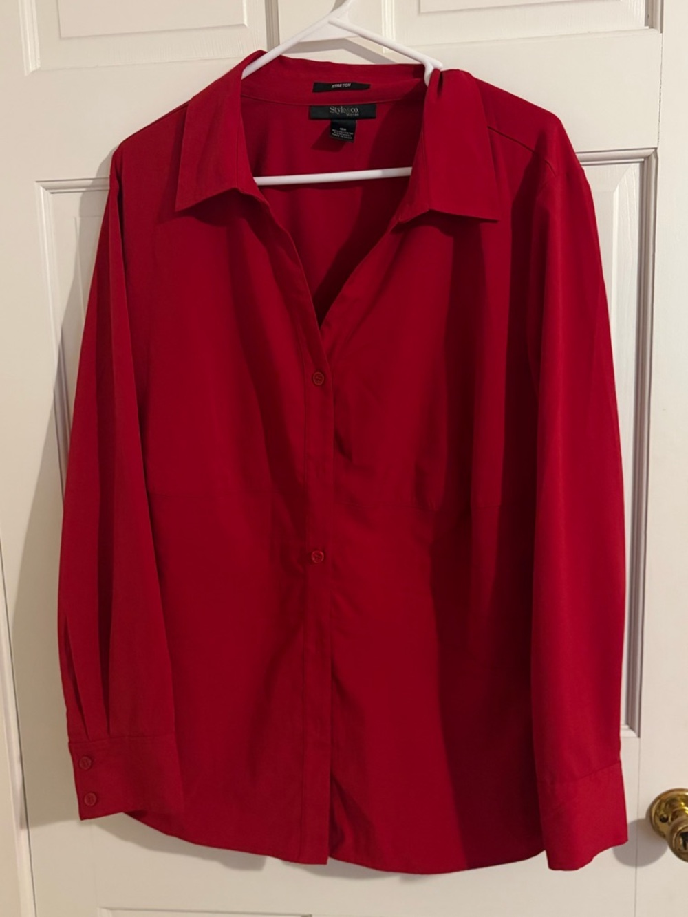 Style & Co.   Red Long-Sleeve Button-Up Shirt